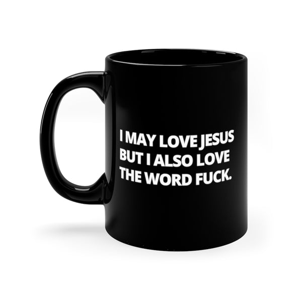 Love Jesus Black Mug