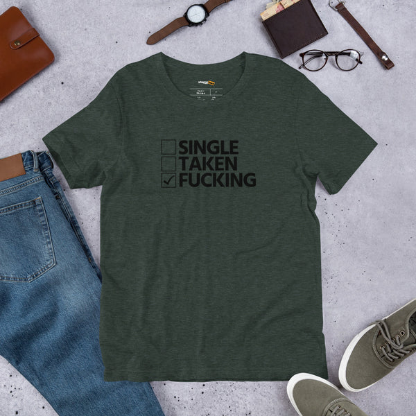 Men's Single Taken Fucking Black Print