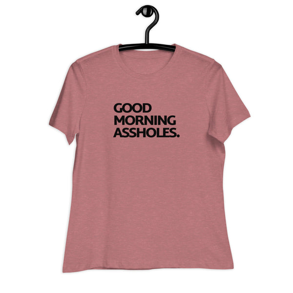 Women's Good Morning Assholes Black Print