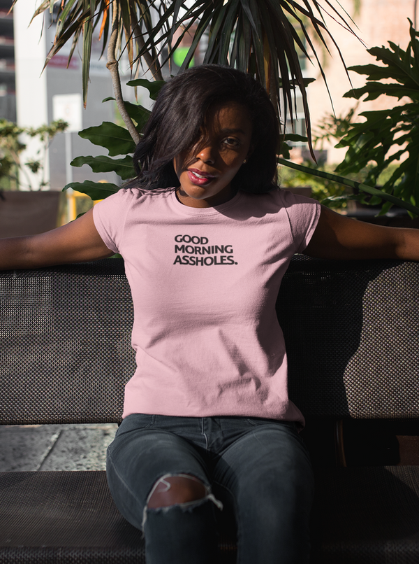 Women's Good Morning Assholes Black Print